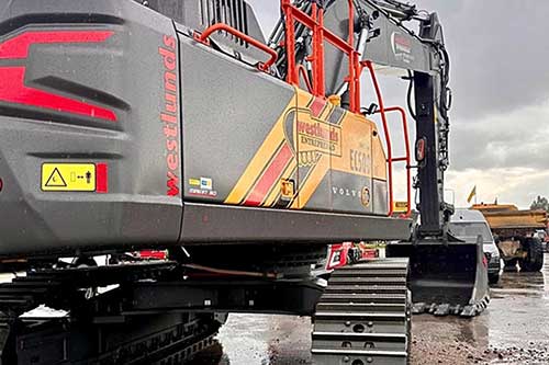 Westlunds Entreprenads grävmaskin i Sandviken