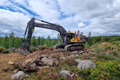 Westlunds Entreprenads grävarbete i Sandviken
